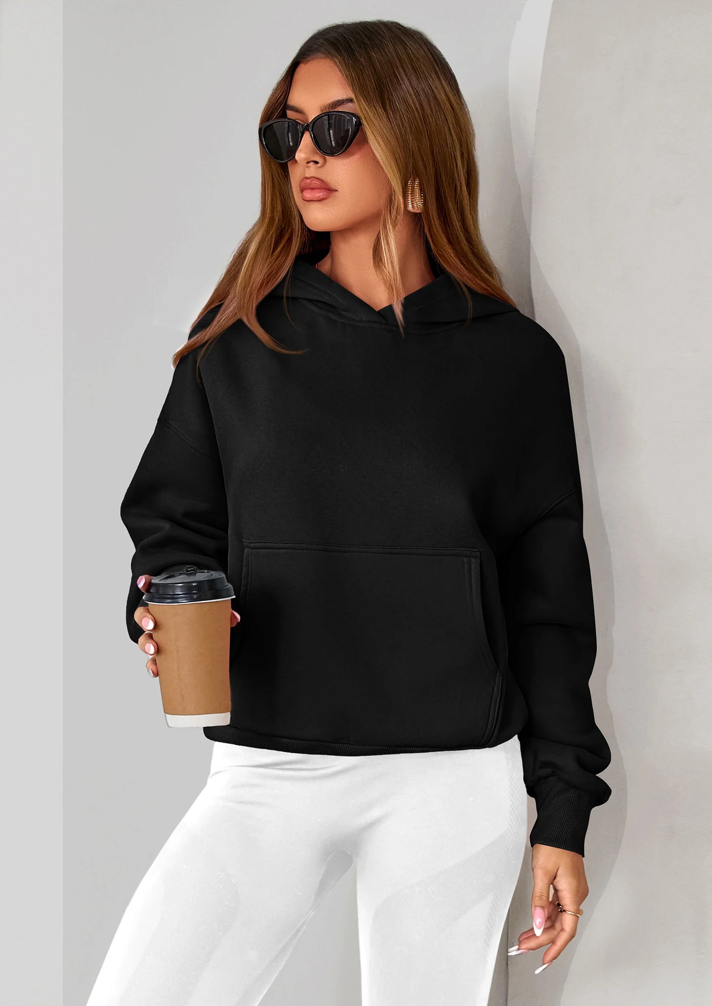 Women's Fall Hooded Sweatshirts Long Sleeve Half Zip Cropped Hoodies Pullover Winter Fashion Clothes