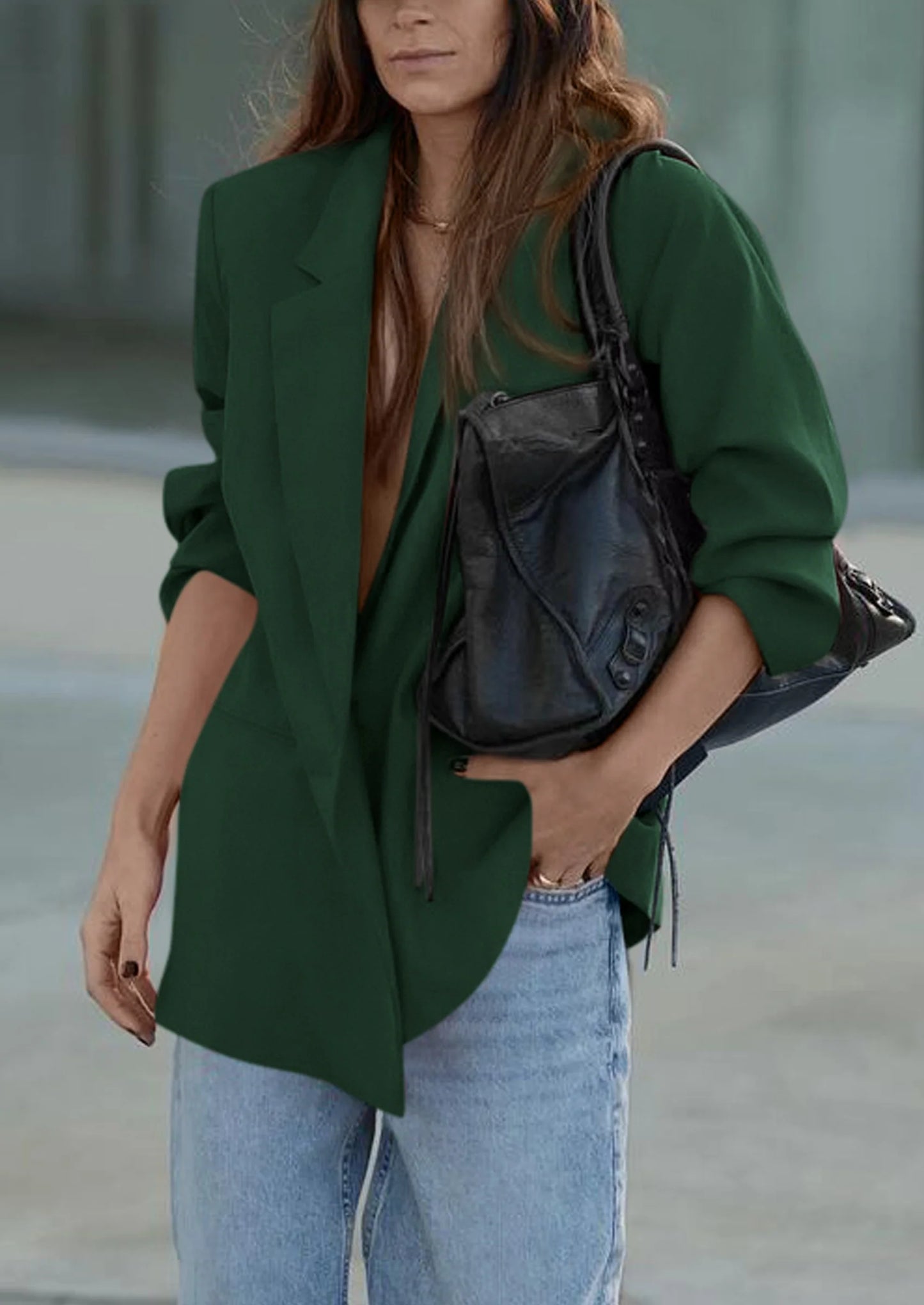 Fall Blazers for Women Business Casual Long Sleeve Lapel Pockets Dressy Suit Jackets Work Office Clothes