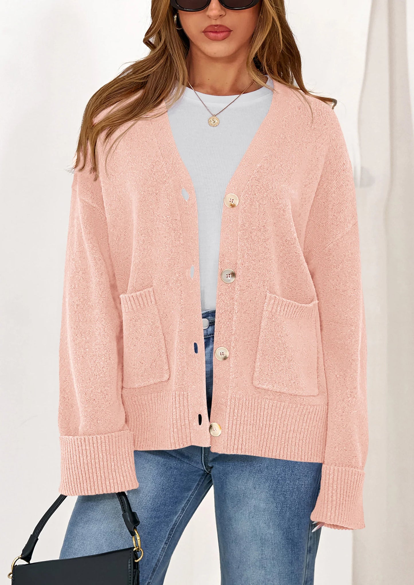 Women's Oversized Cardigan Sweaters Trendy Chunky Knit Long Sleeve V Neck Button Down Fall Winter Outfits
