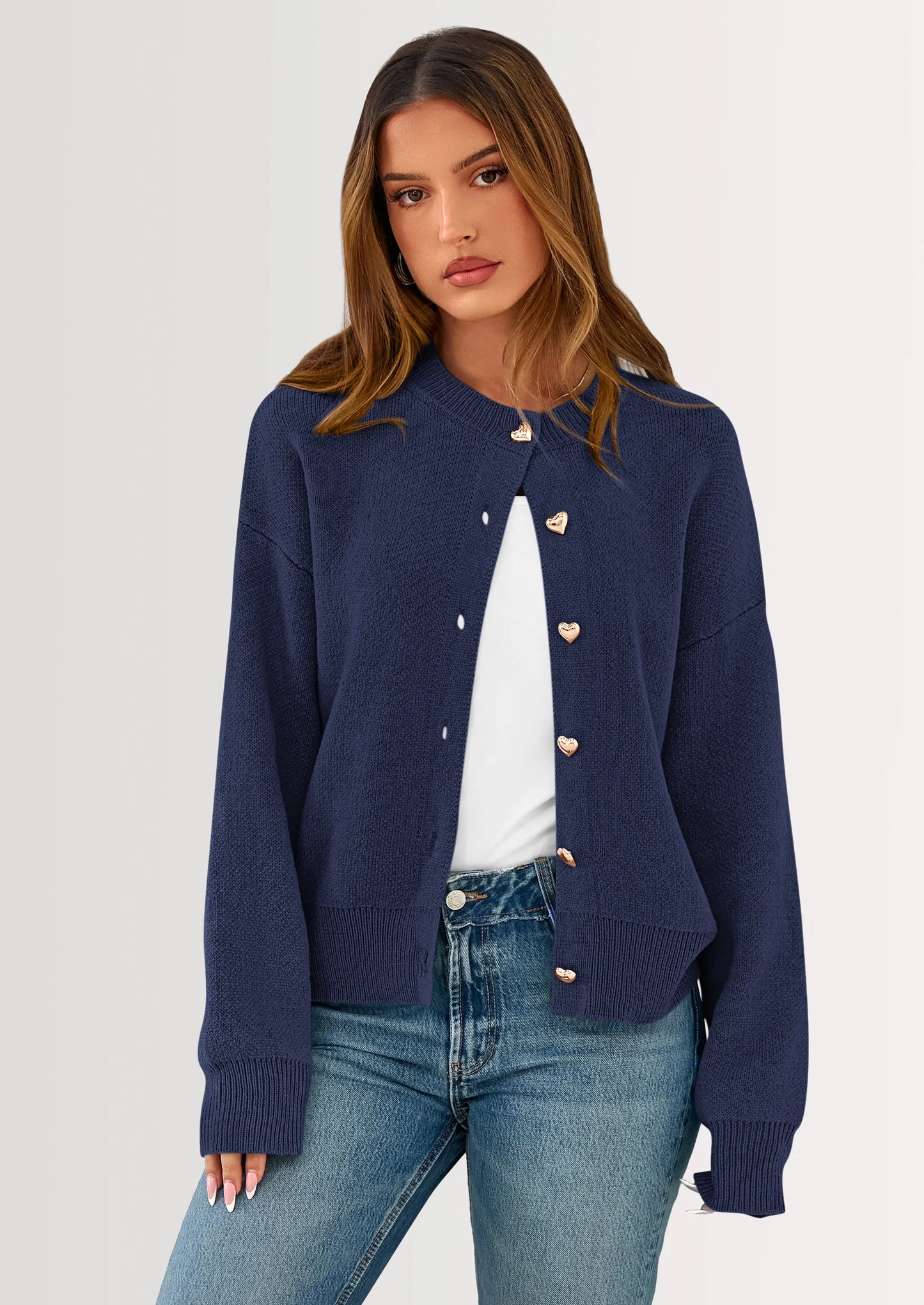 Cardigan Sweaters for Women Trendy Long Sleeve Open Front Button Down Jacket Fall Clothes Winter Coats