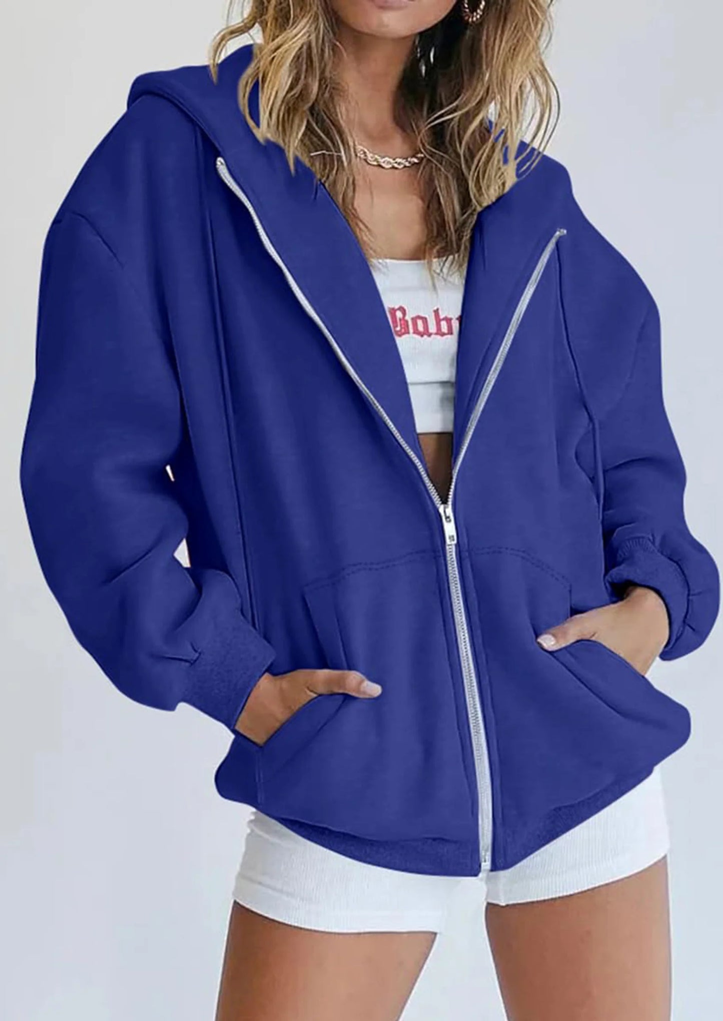 Women's Zip Up Y2K Hoodies Casual Long Sleeve Sweatshirts Fall Spring Track Jackets with Pockets