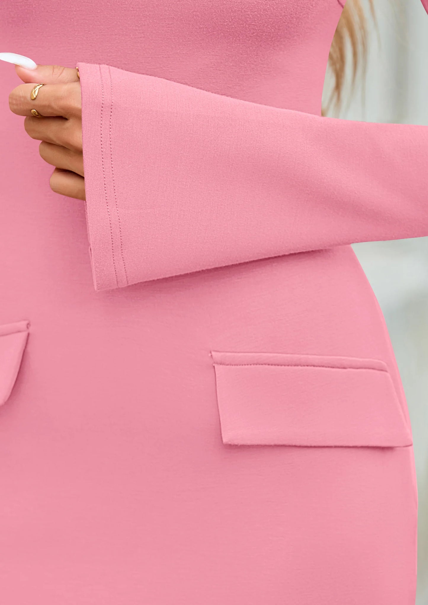 Womens Fall Long Sleeve Mini Dress Trendy Boat Neck Bodycon Knit Elegant Short Party Dresses