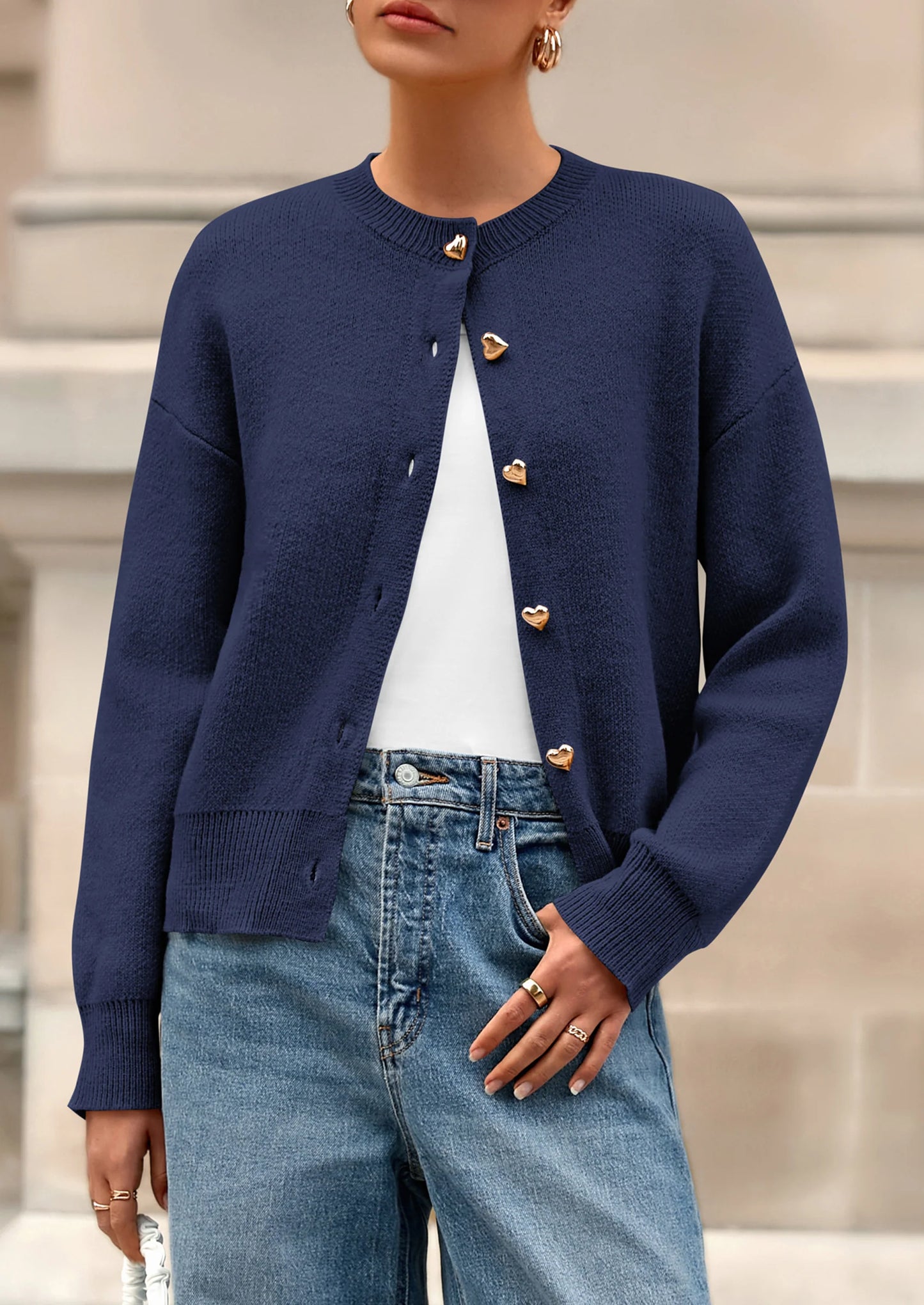 Cardigan Sweaters for Women Trendy Long Sleeve Open Front Button Down Jacket Fall Clothes Winter Coats