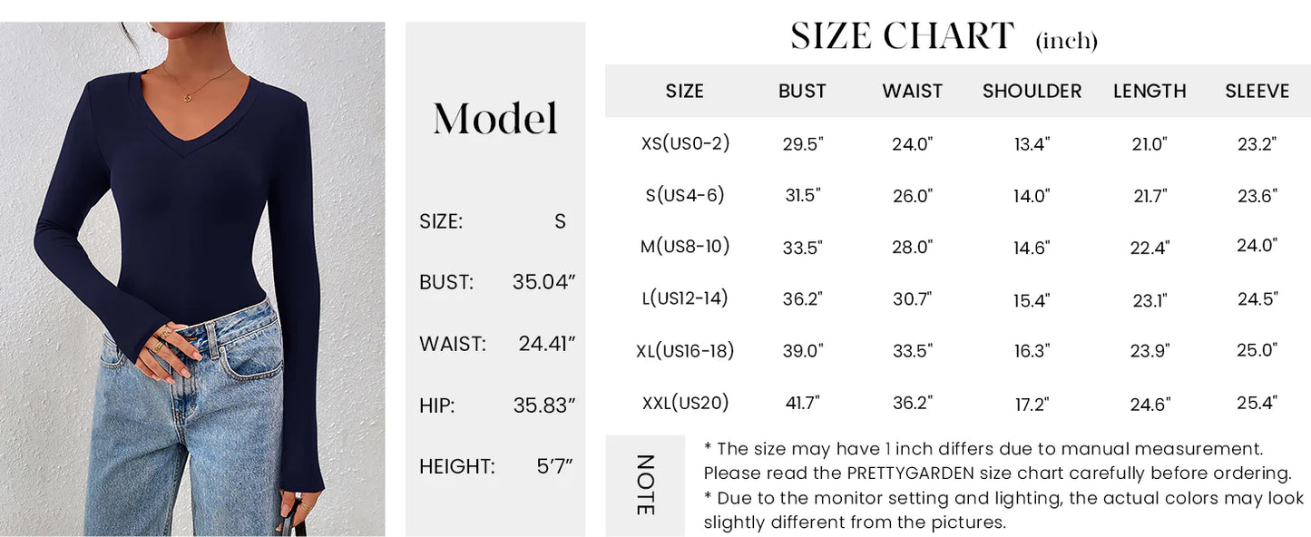 Womens Long Sleeve T Shirts Fall Trendy Deep V Neck Slim Fit Basic Crop Tops Casual Going Out Top