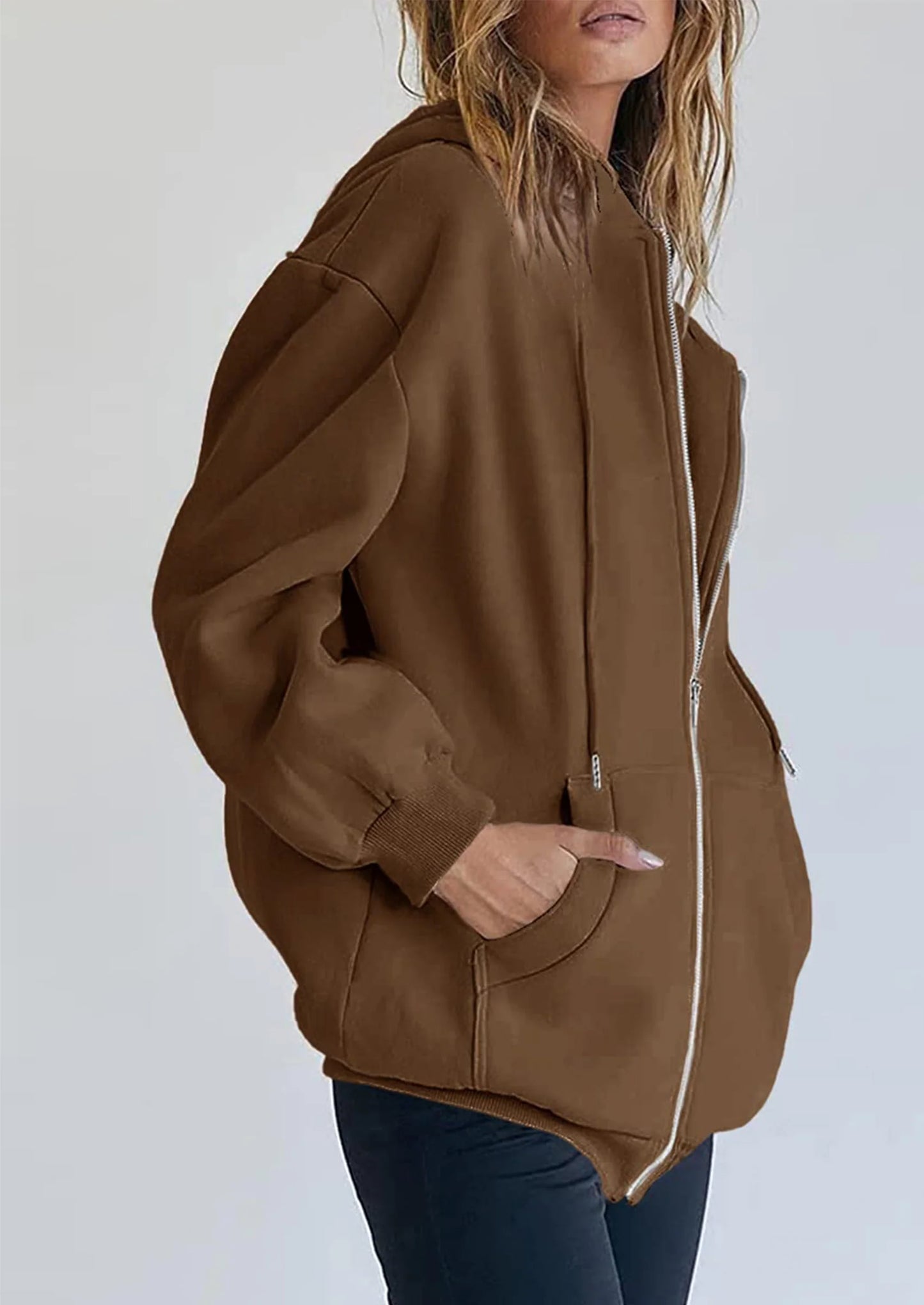 Women's Zip Up Y2K Hoodies Casual Long Sleeve Sweatshirts Fall Spring Track Jackets with Pockets