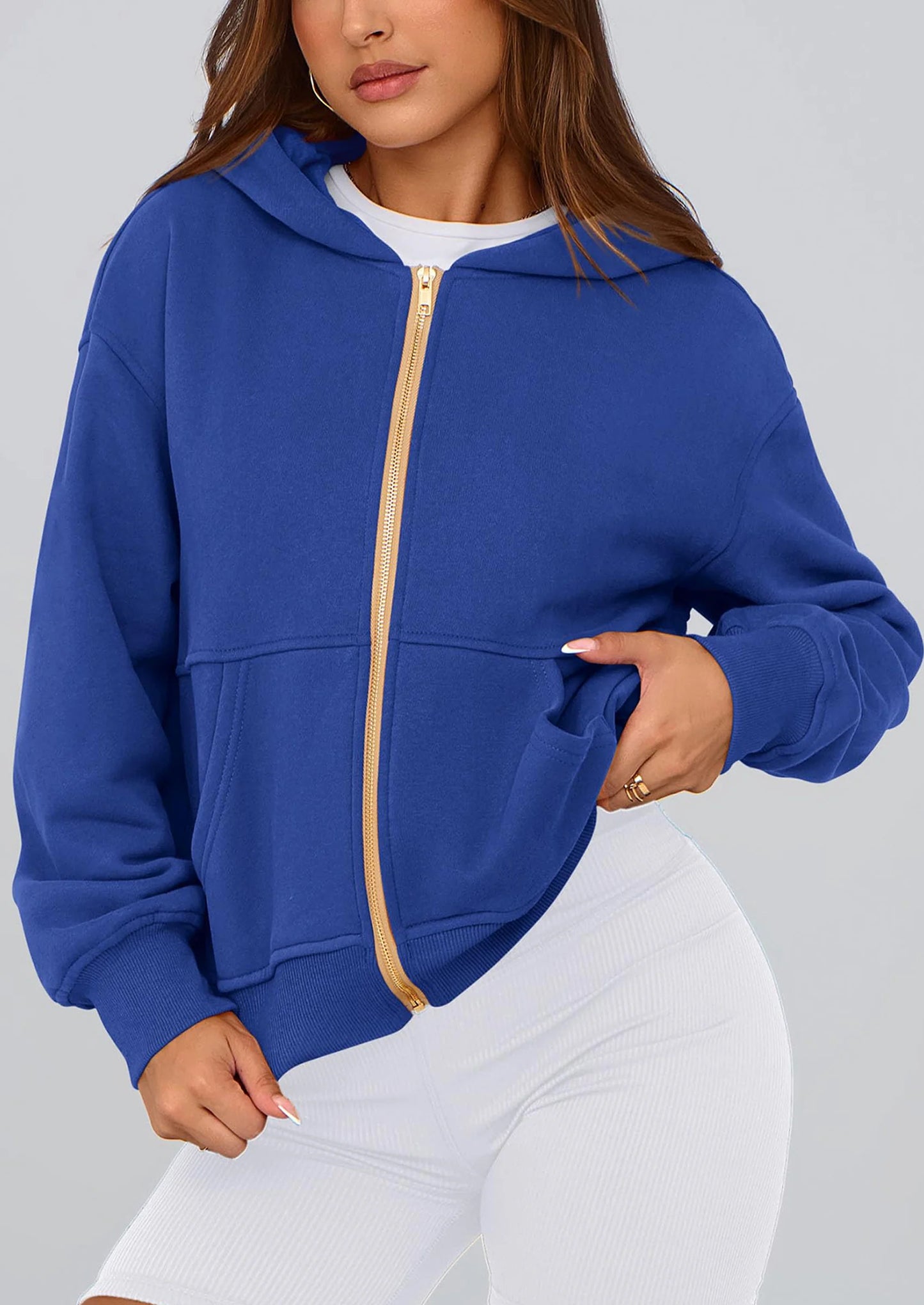 Hoodies For Women Sweatshirt Zip Up Hoodie Fall Fashion Trendy Long Sleeve Jackets Winter Clothing Outfits