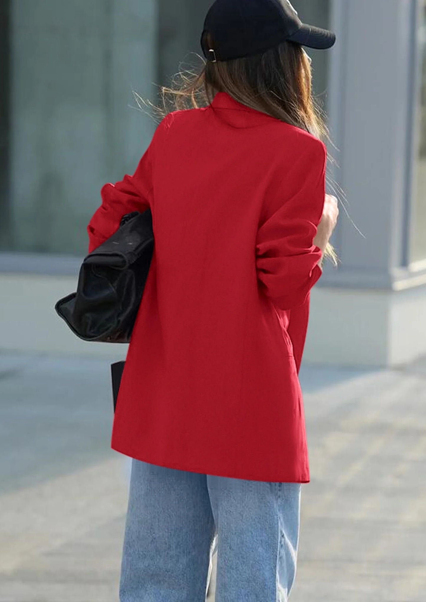 Fall Blazers for Women Business Casual Long Sleeve Lapel Pockets Dressy Suit Jackets Work Office Clothes