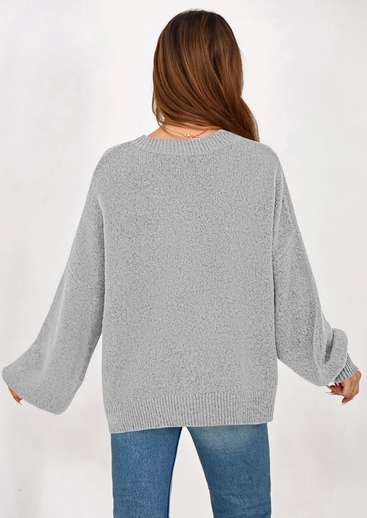 Sweaters for Women Fall Chunky Knit Long Sleeve Crew Neck Oversized Pullover Tops Winter Fashion Clothing