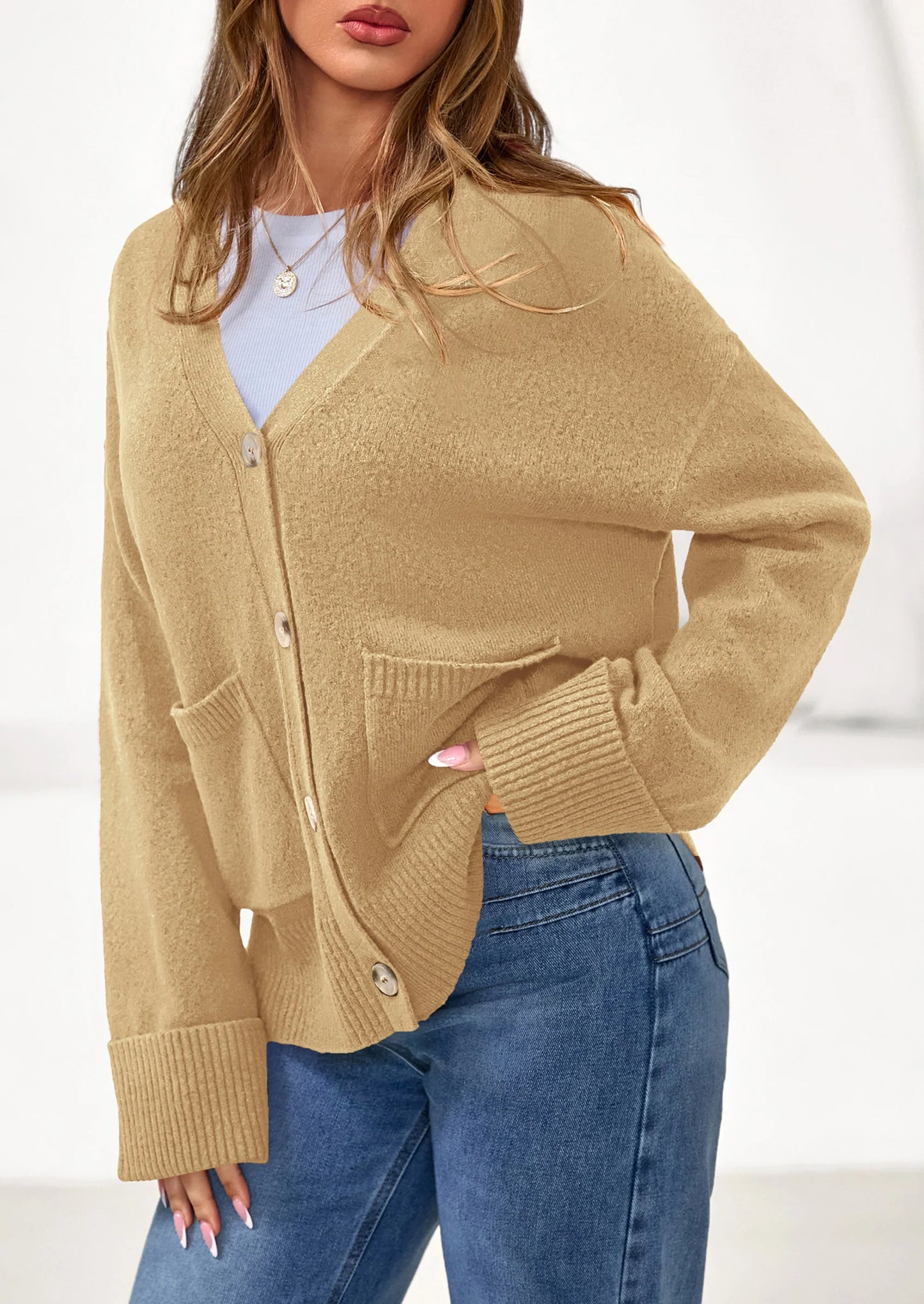 Women's Oversized Cardigan Sweaters Trendy Chunky Knit Long Sleeve V Neck Button Down Fall Winter Outfits