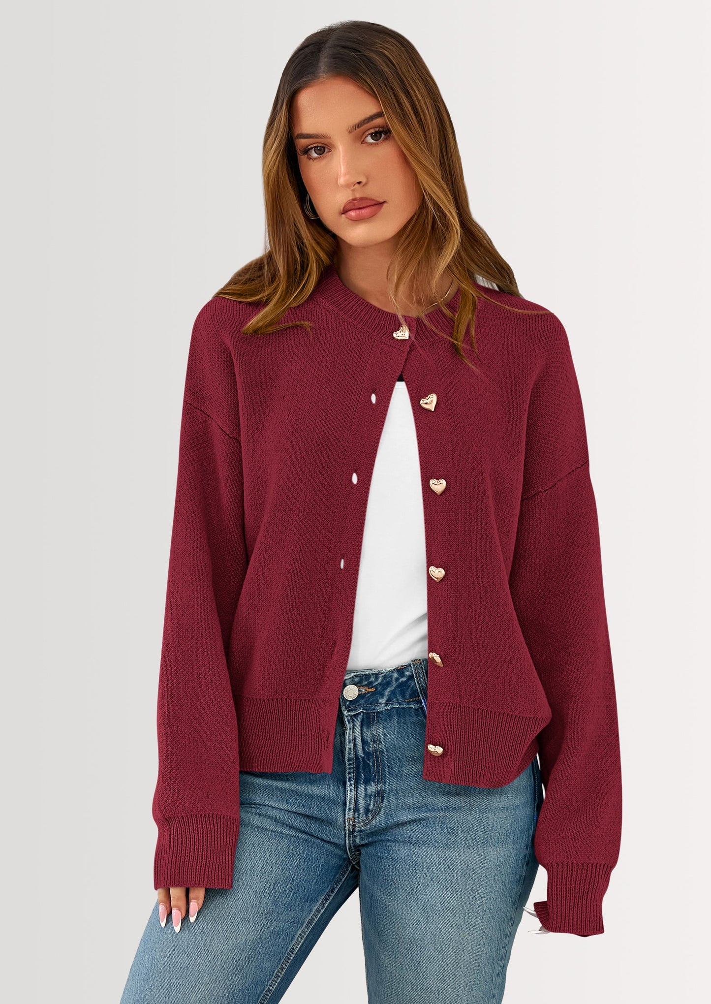 Cardigan Sweaters for Women Trendy Long Sleeve Open Front Button Down Jacket Fall Clothes Winter Coats