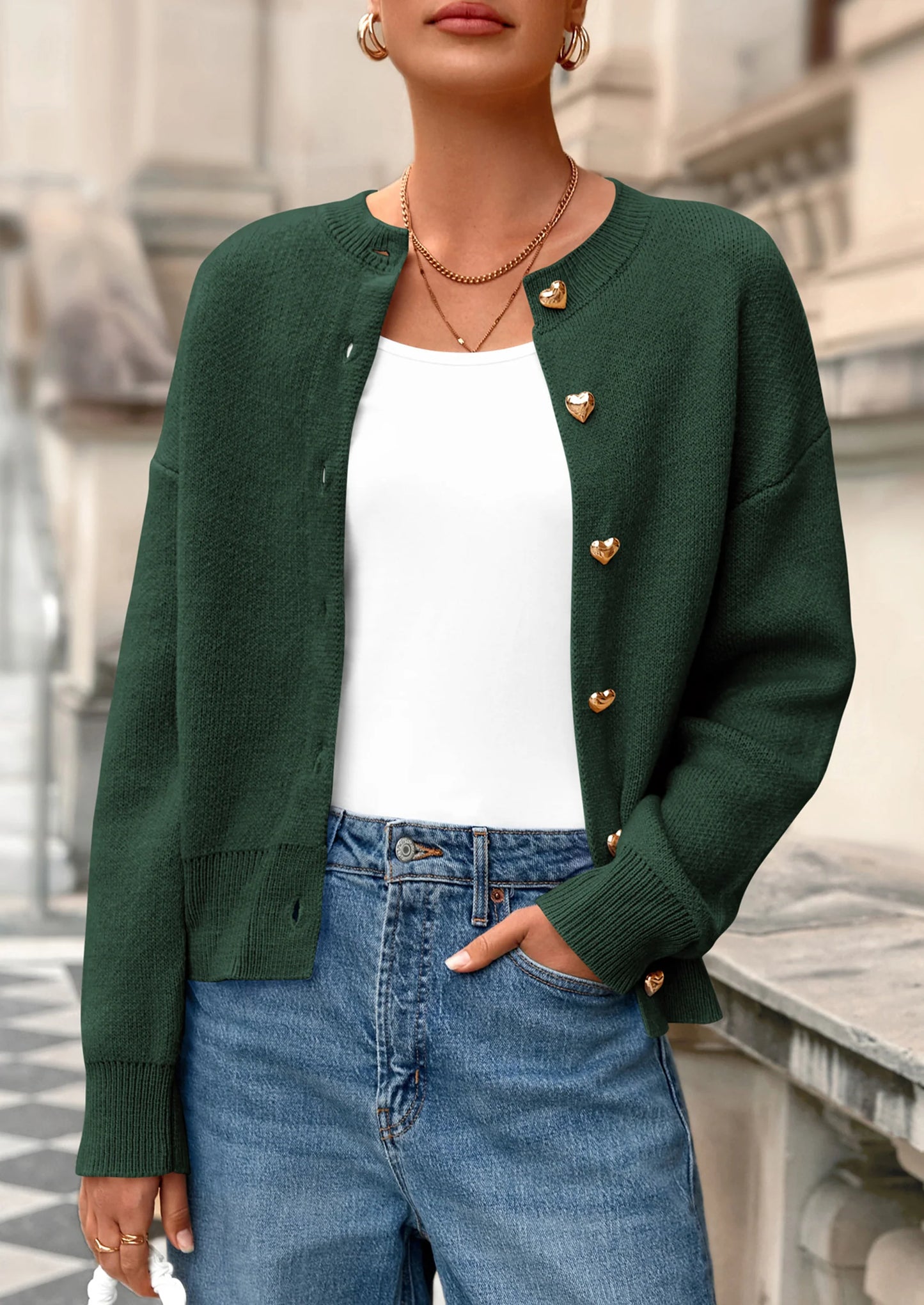 Cardigan Sweaters for Women Trendy Long Sleeve Open Front Button Down Jacket Fall Clothes Winter Coats