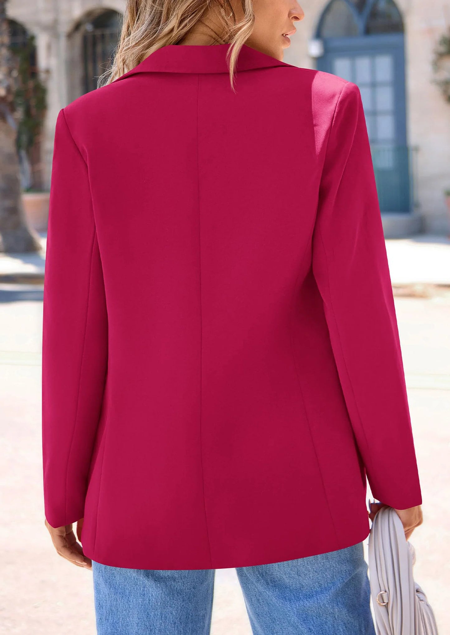 Women's Spring Fall Business Casual Blazers Long Sleeve Notch Lapel Trendy Work Office Blazer Jackets Outerwear