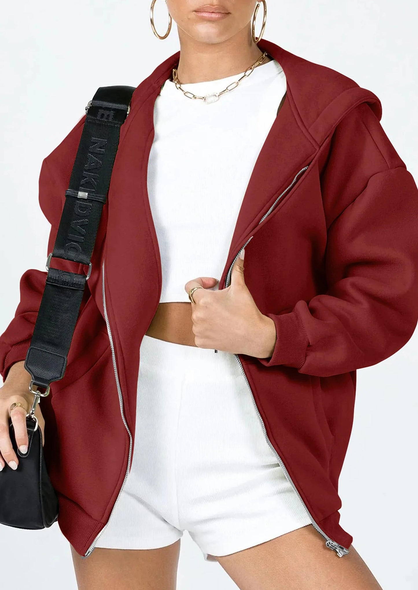 Women's Zip Up Y2K Hoodies Casual Long Sleeve Sweatshirts Fall Spring Track Jackets with Pockets
