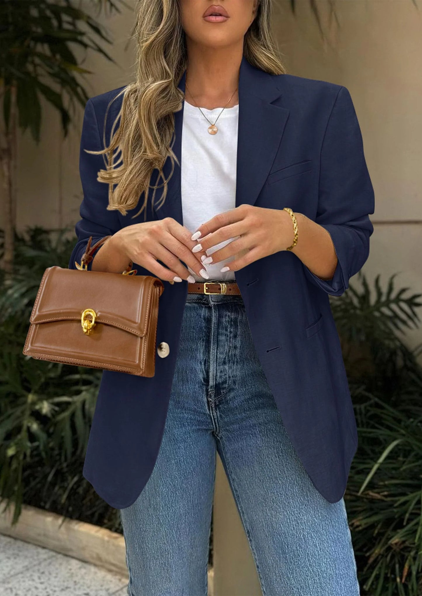Blazers for Women Business Casual Long Sleeve Lapel Open Front Suit Jacket Work Blazer with Pockets
