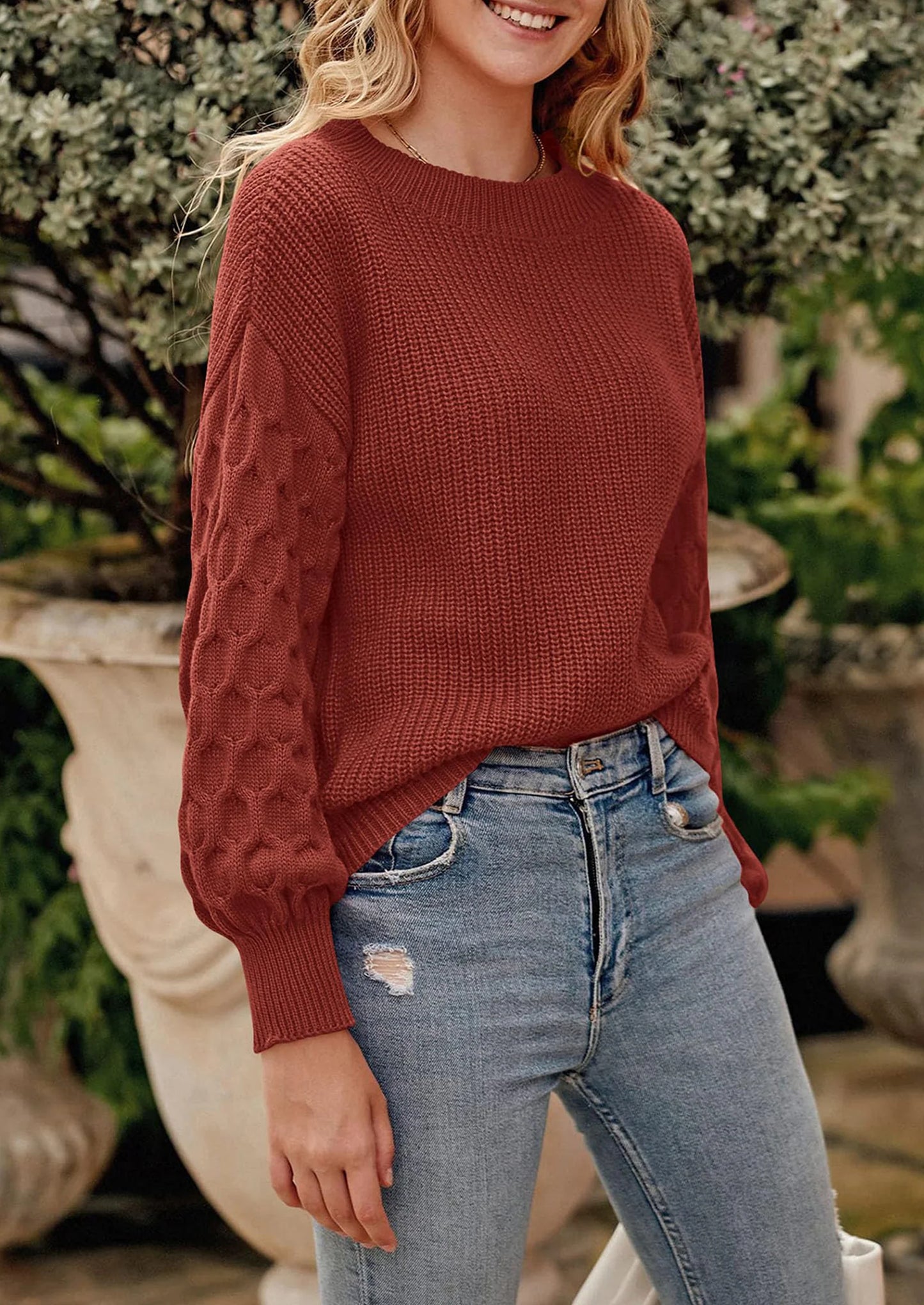 Women's Fall Pullover Sweater Casual Long Sleeve Loose Chunky Knit Tops Blouse Winter Fashion Clothing