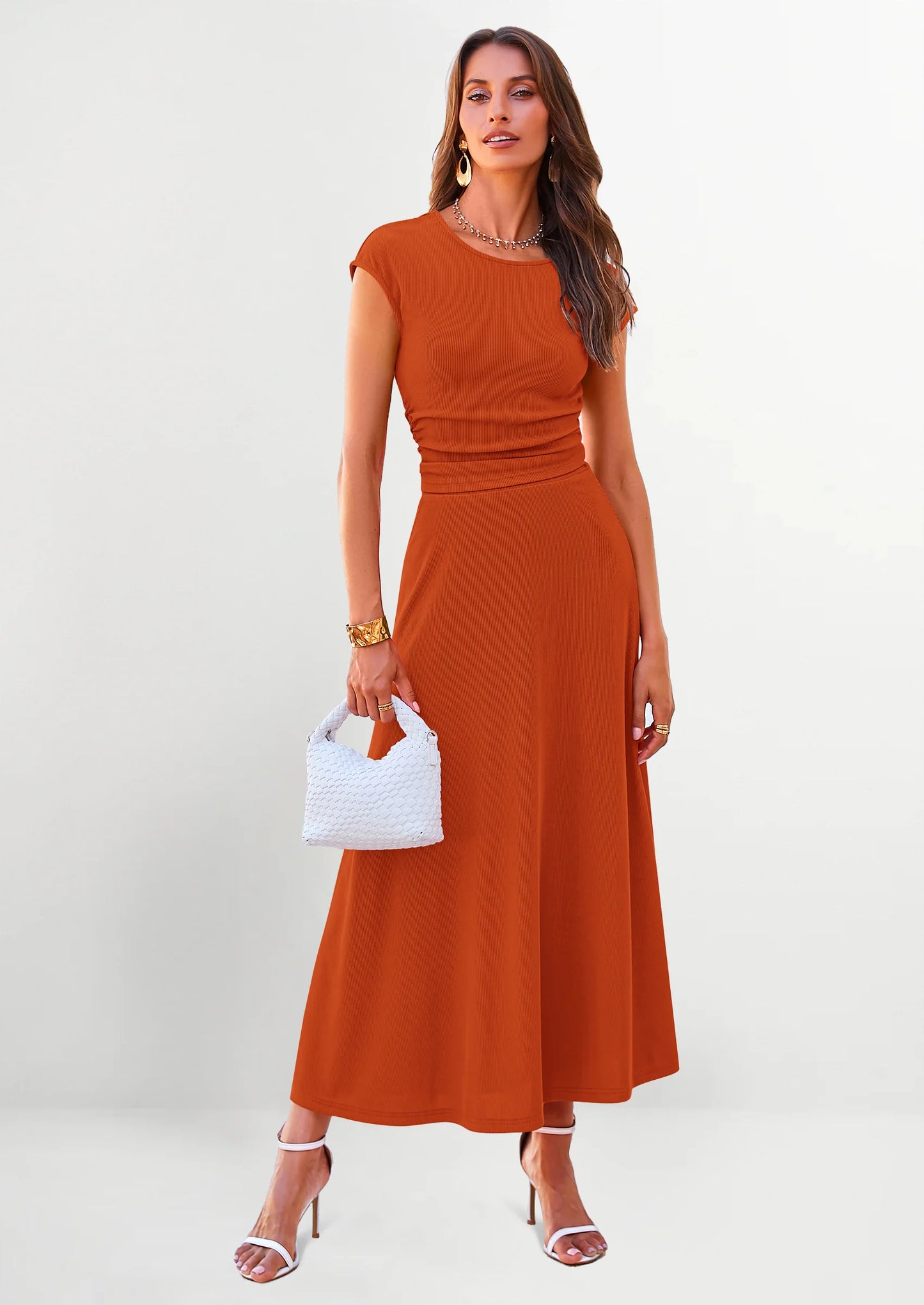 Summer Two Piece Skirt Set for Women Dressy Casual Knit Matching Travel Spring Vacation Lounge Outfits