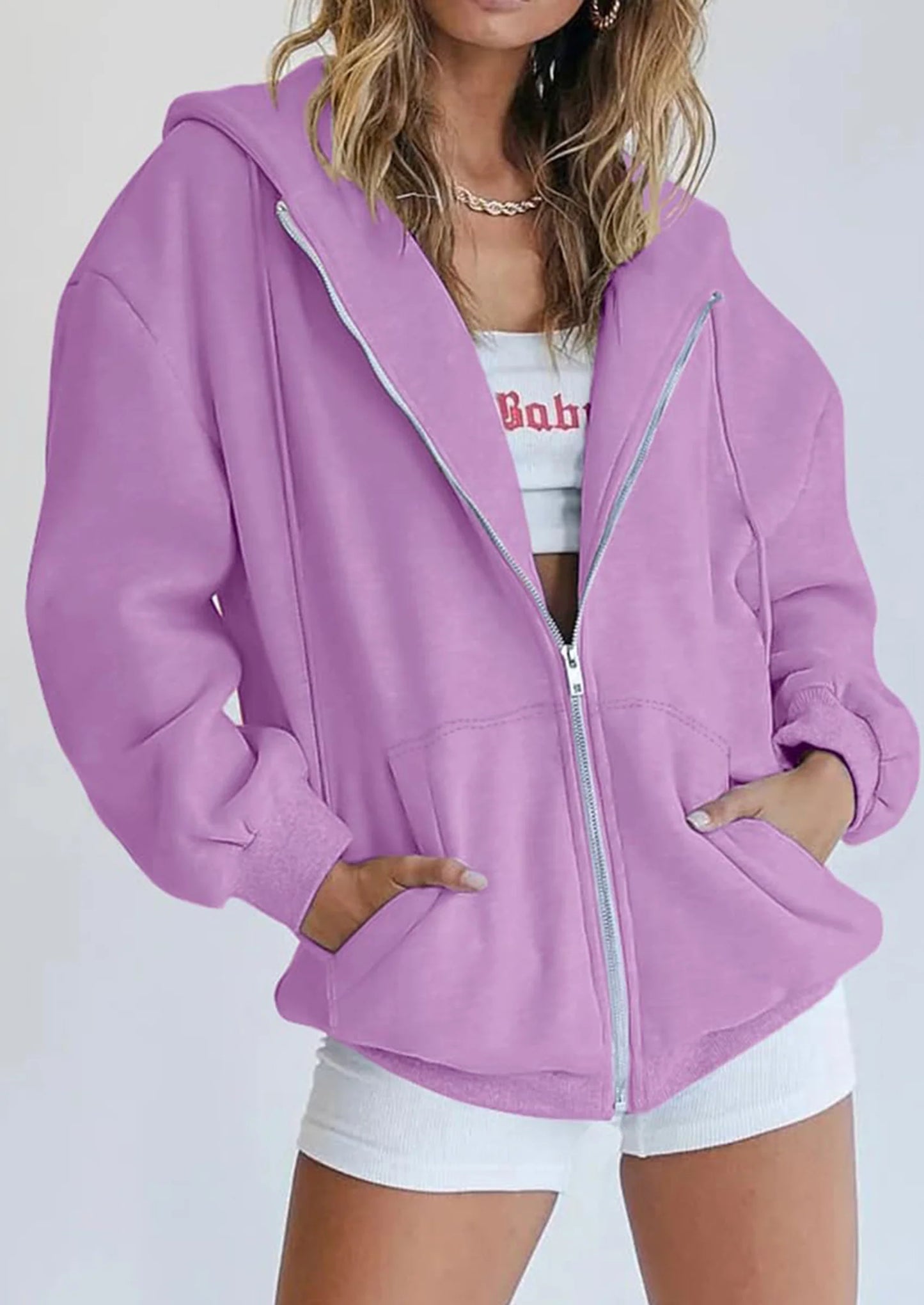Women's Zip Up Y2K Hoodies Casual Long Sleeve Sweatshirts Fall Spring Track Jackets with Pockets
