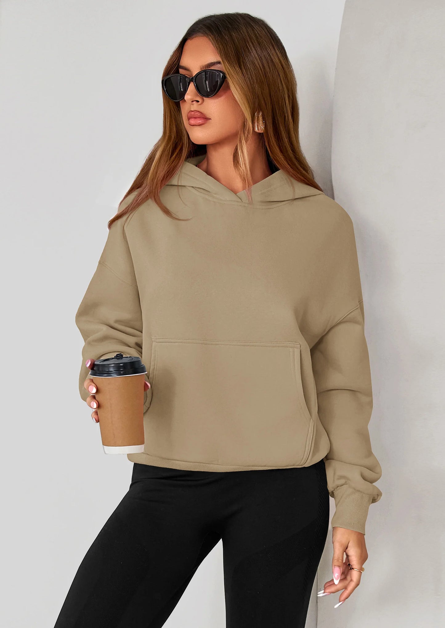 Women's Fall Hooded Sweatshirts Long Sleeve Half Zip Cropped Hoodies Pullover Winter Fashion Clothes