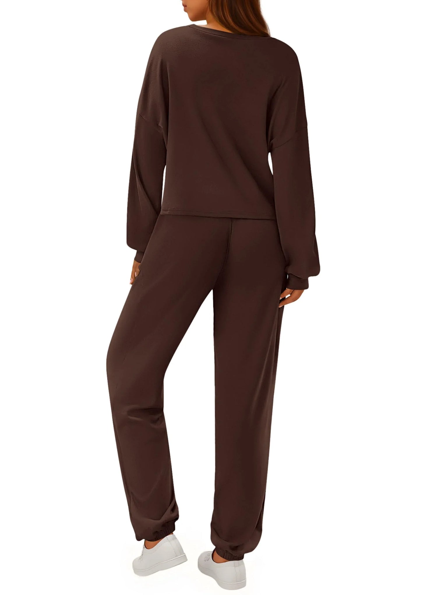 Women's Two Piece Outfits Lounge Sets Long Sleeve Pullover Tops Sweatpants Fall Fashion Matching Clothing