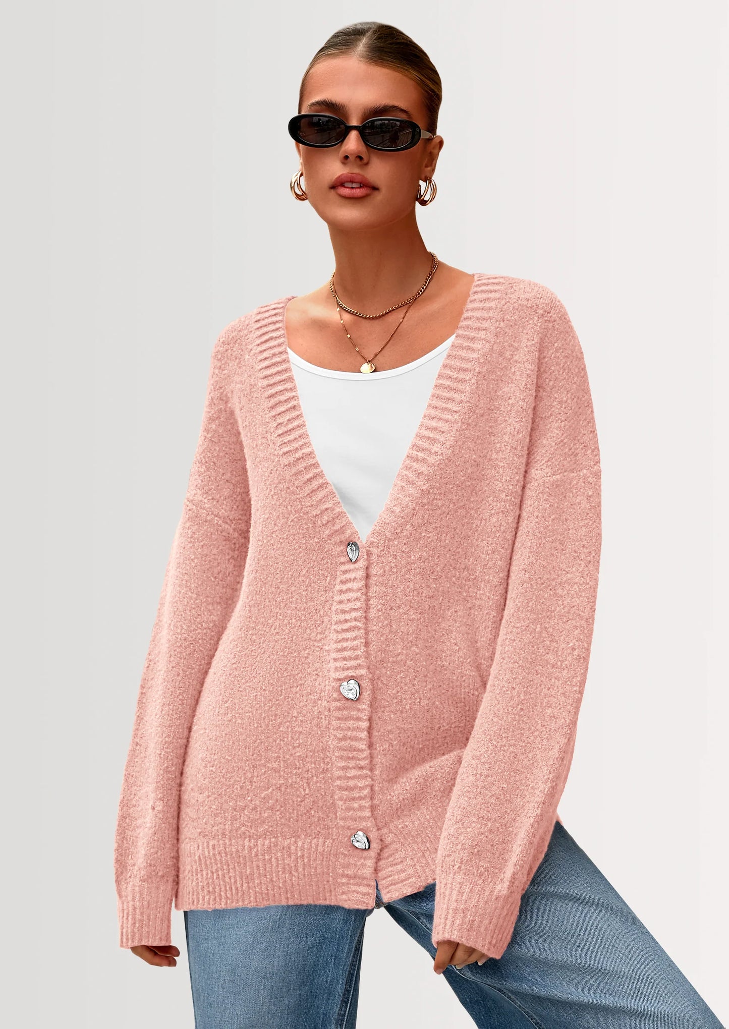 Cardigan Sweaters for Women Trendy Fall Long Sleeve Button Down Oversized Chunky Knit Sweater Outerwear