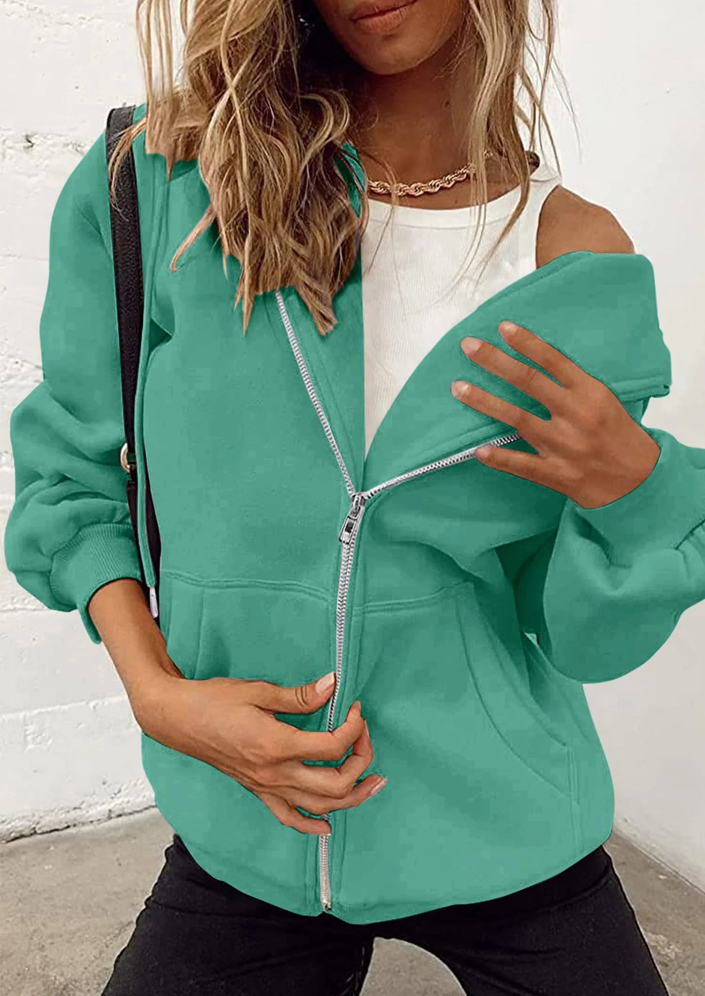 Women's Zip Up Y2K Hoodies Casual Long Sleeve Sweatshirts Fall Spring Track Jackets with Pockets