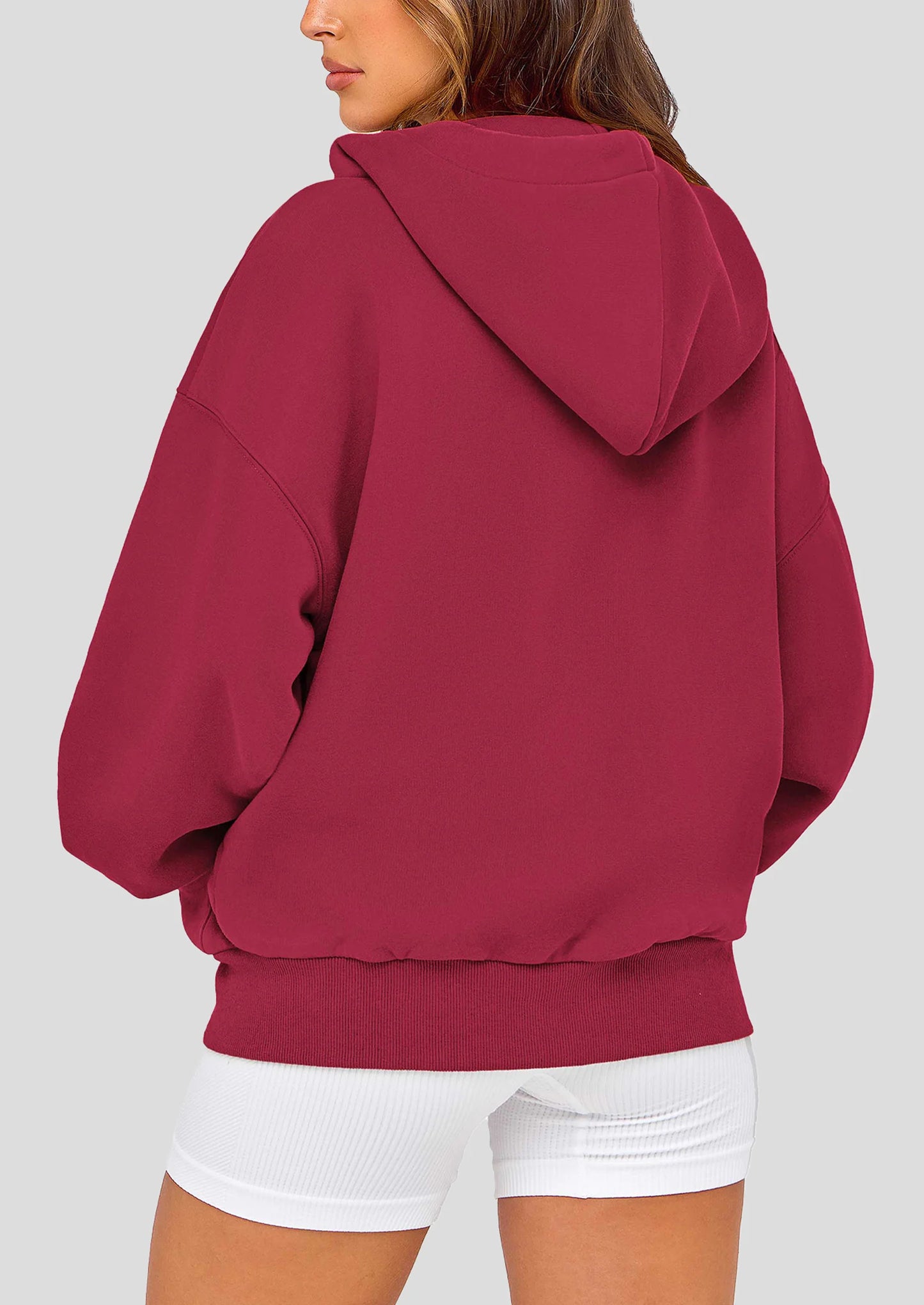 Women's Fall Oversized Hoodies Sweatshirt Long Sleeve Zip Up Pockets Loose Fit Y2K Winter Jackets Coat