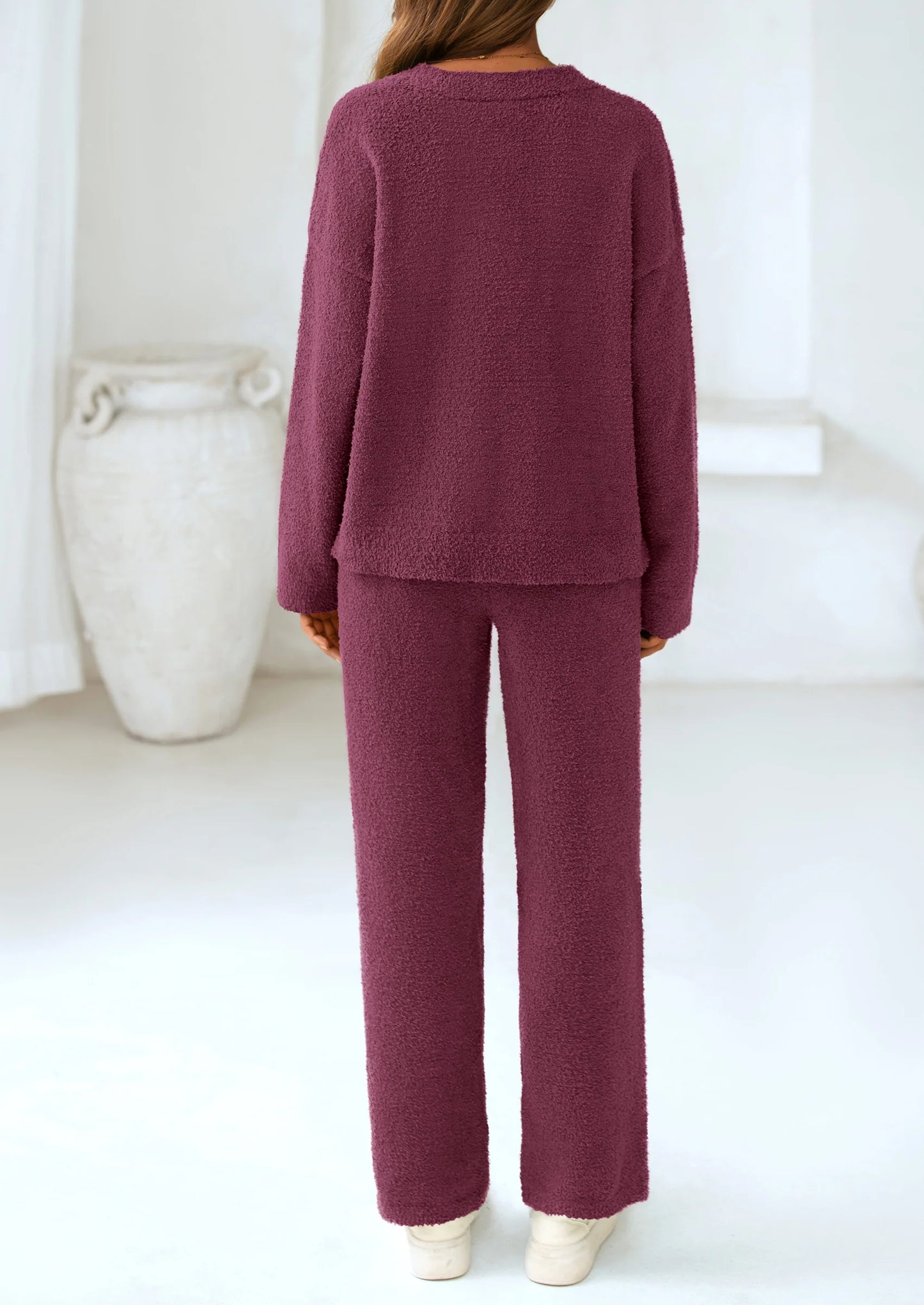Lounge Sets for Women Two Piece Sweaters Pajama Set Fall Fashion Loungewear Outfits Matching Winter Clothes