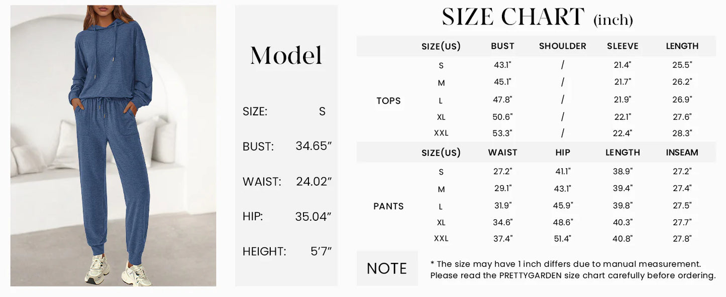 Women's Two Piece Outfits Sweatsuits Lounge Sets Hoodies Sweatshirt Joggers Sweatpants Fall Fashion Clothes