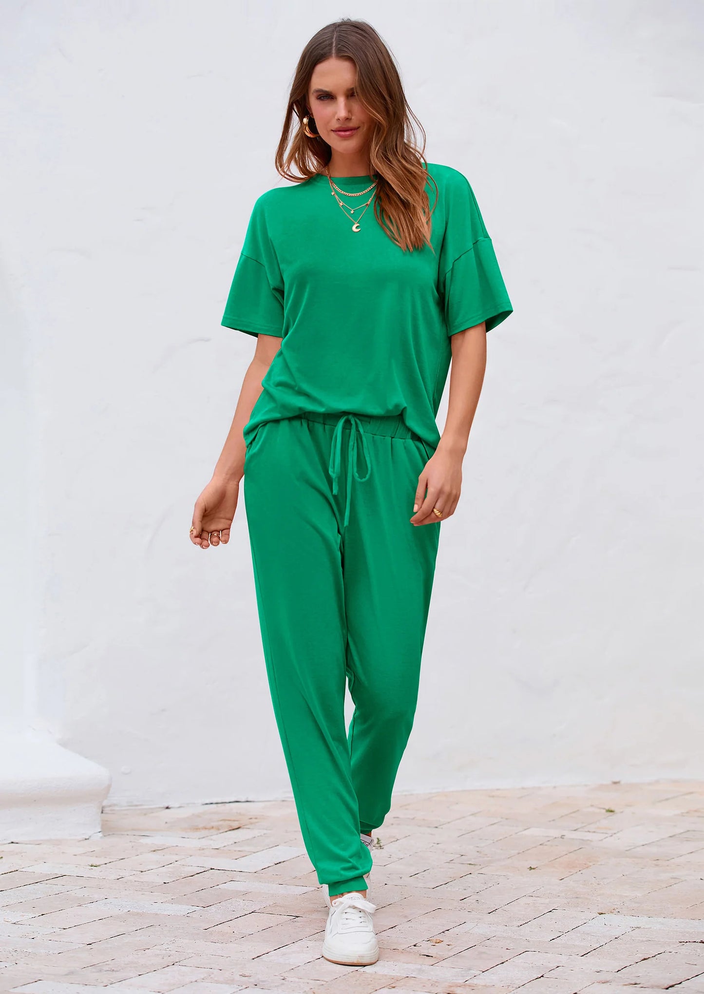 Women's Two Piece Lounge Sets Spring Summer Jogger Pants Vacation Outfits Travel Airplane Matching Clothes