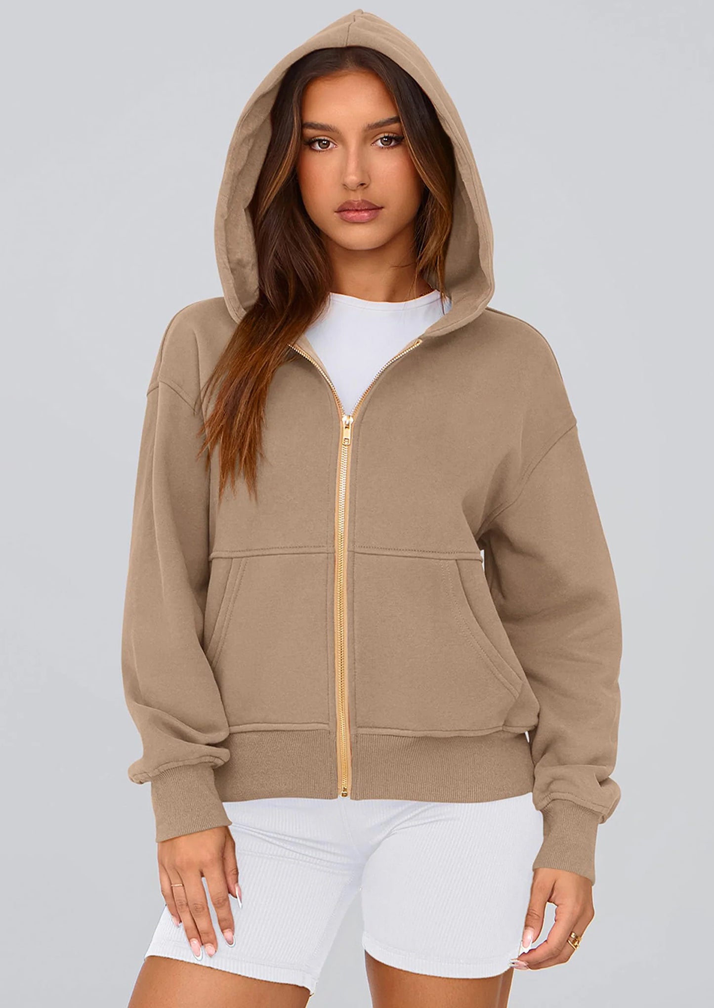 Hoodies For Women Sweatshirt Zip Up Hoodie Fall Fashion Trendy Long Sleeve Jackets Winter Clothing Outfits