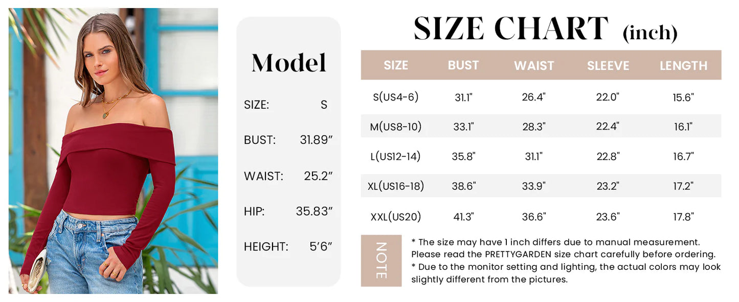 Off The Shoulder Tops for Women Long Sleeve Shirts Trendy Going Out Crop Top Spring Fashion Clothes